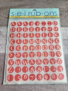 New Rub-Ons Transfers Letters Alphabets SEI Scrapbooking Card Retired #47